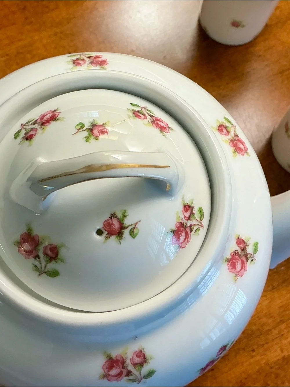 Antique Victoria Porcelain Coffee Set-Coffee Pot/lid and 4 Coffee